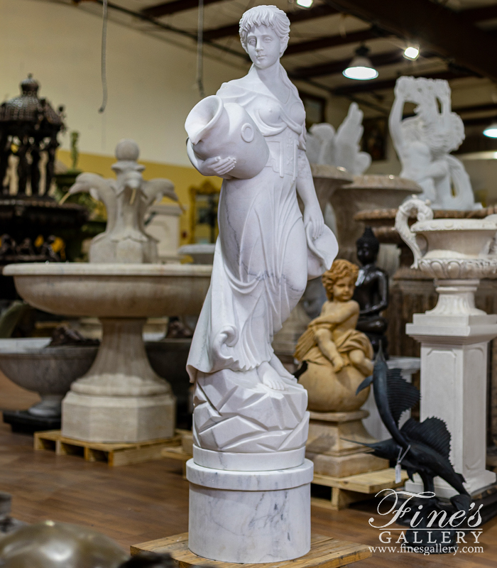 Marble Fountains  - Grecian Lady W/Vases Fountain - MF-822